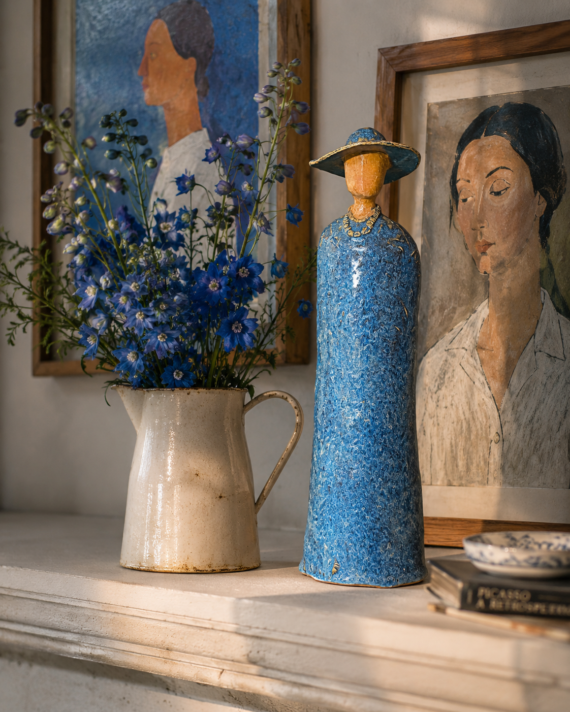 She Who Dreams in Blue 9"x3"x2"