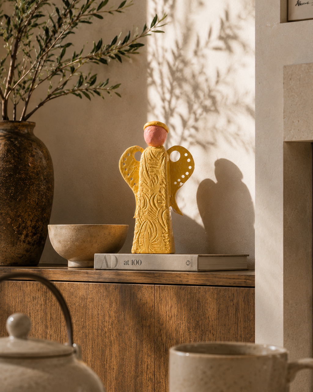 Golden Hearth Angel  8" x6" x3"