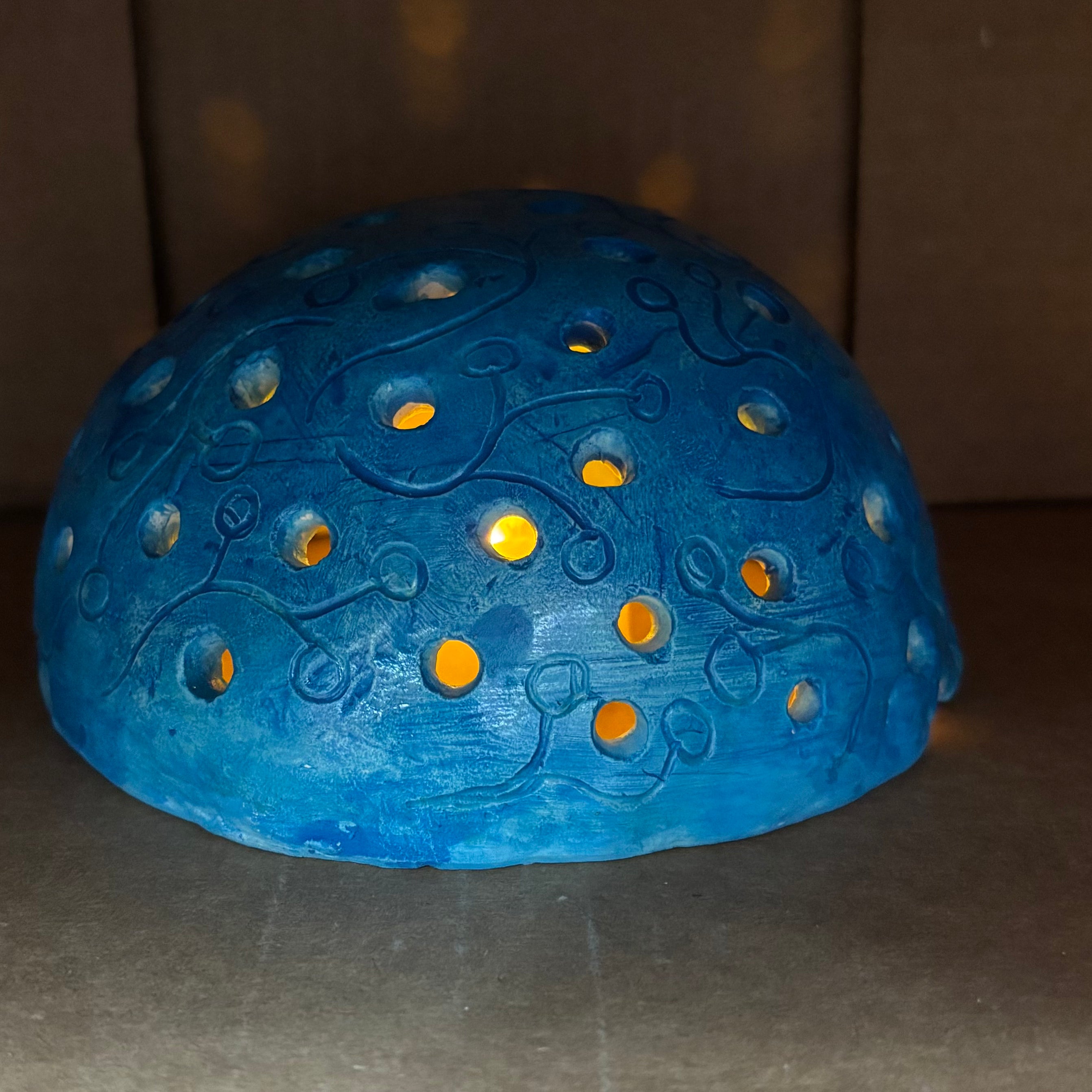 blue light dome, night light  3" x6"