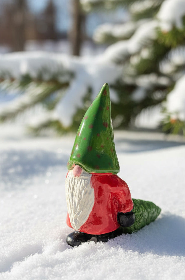 # 6 Small gnome pulling a christmas tree