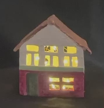 cottage with lights